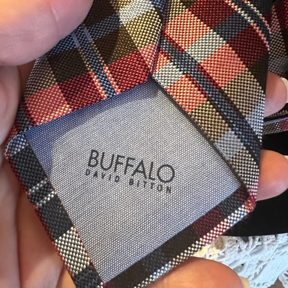 Buffalo David Bitton Mens Plaid Silk Skinny Tie